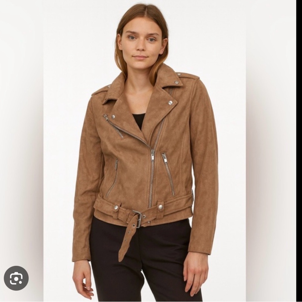 Olivaceous Brown Faux Suede Jacket